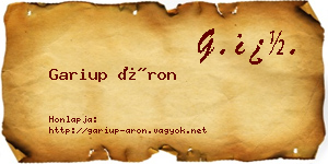 Gariup Áron névjegykártya