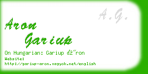 aron gariup business card